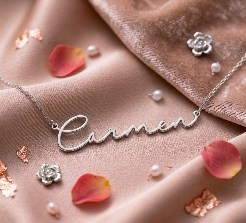 Signature Script Necklace - Elegant Personalization for Every Style