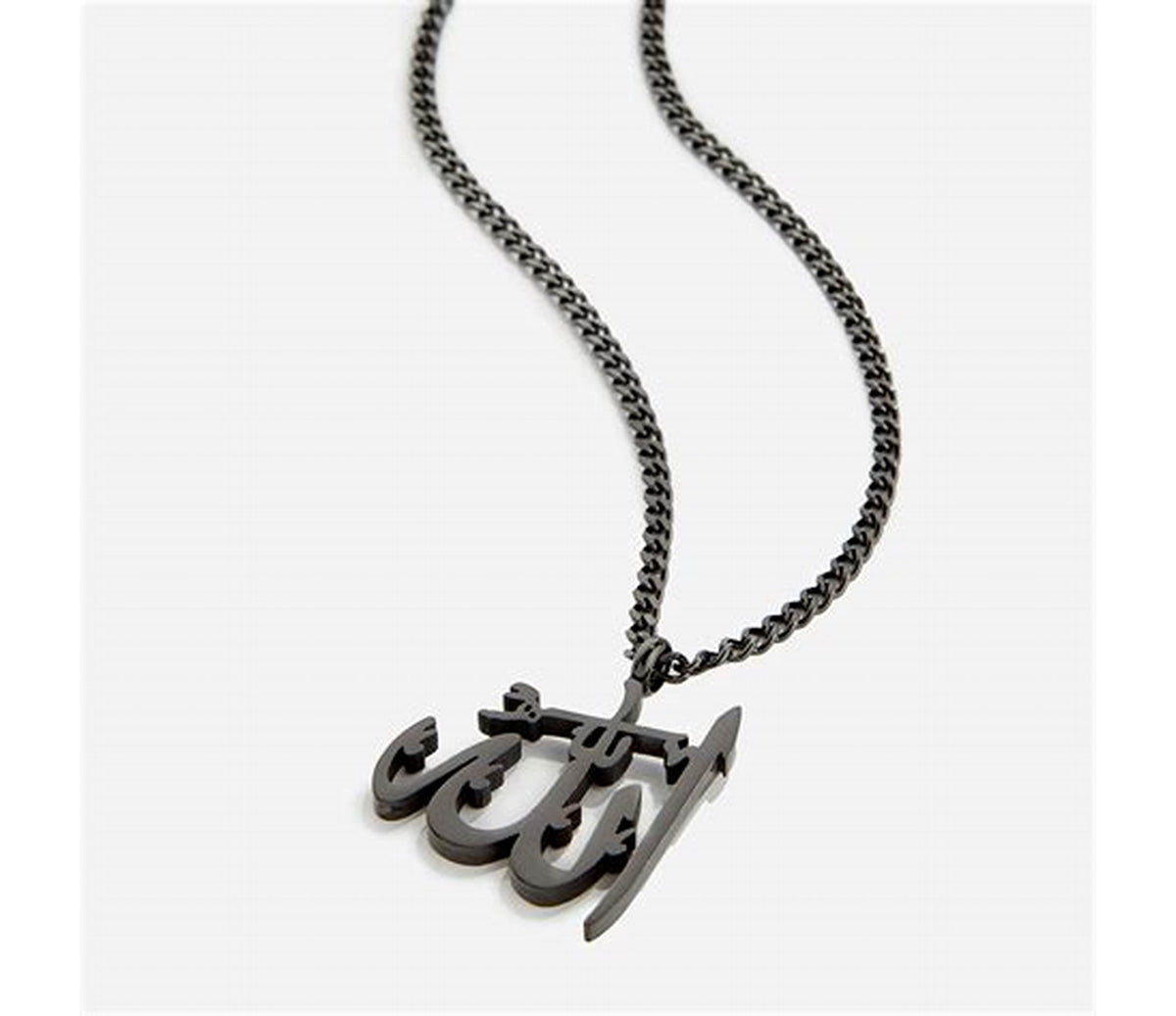 Custom Black Pendant with Urdu/Arabic Engraving – Personalized Jewelry