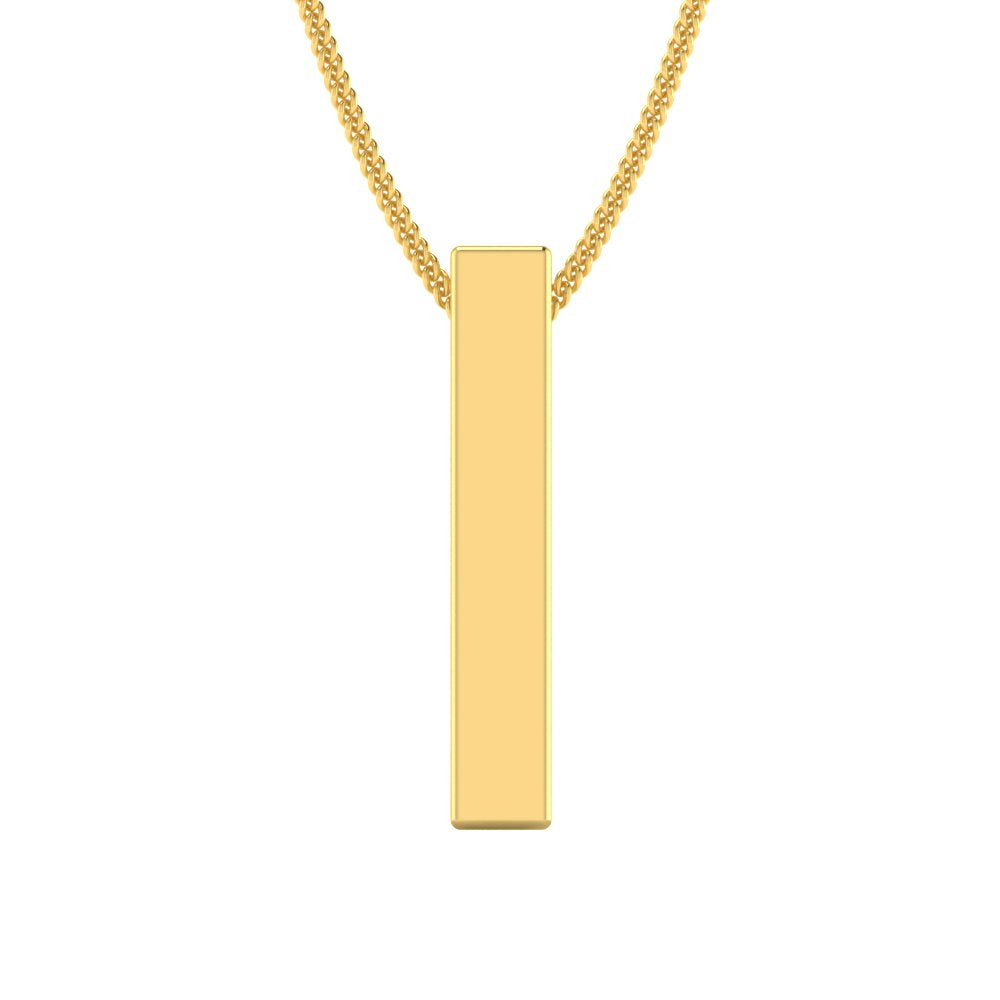 Vertical Bar Birthdate Necklace - Custom Engraved Anniversary Pendant