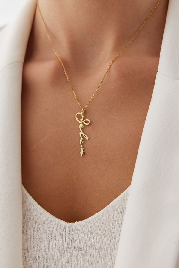 Vertical Name Necklace – Personalized Custom Jewelry - KraftedKey