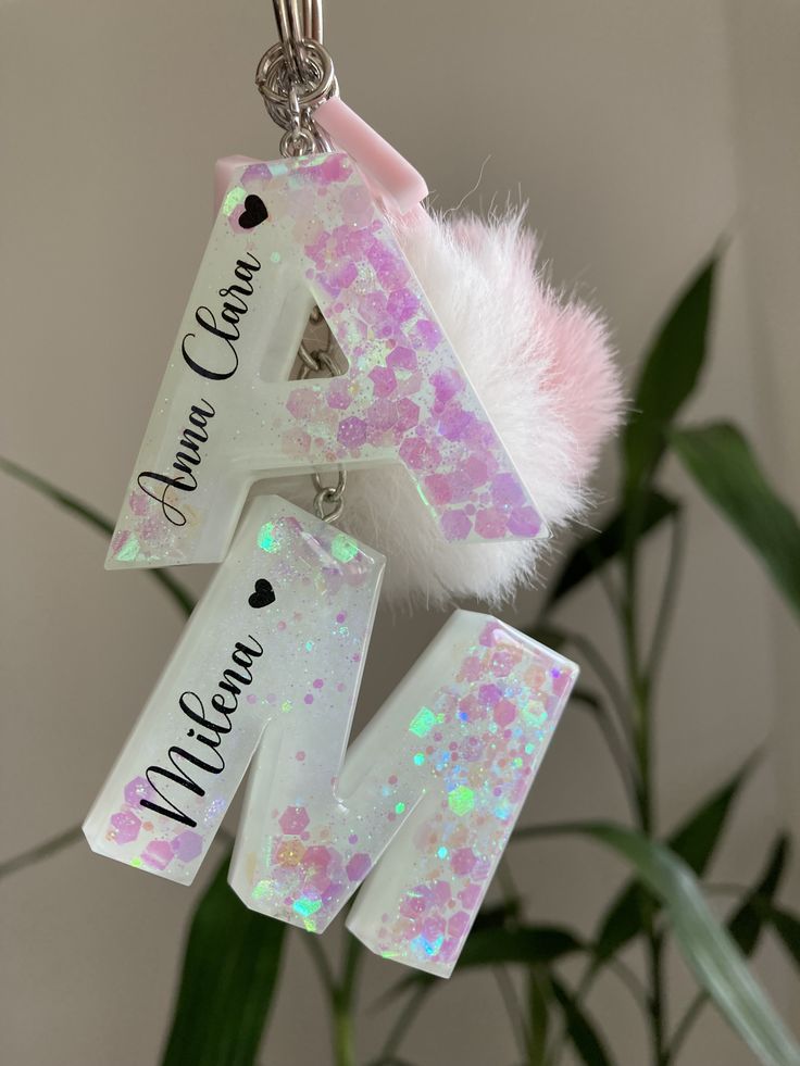 Custom Resin Letter Name Keychain – Personalized Initial Keyring Gift