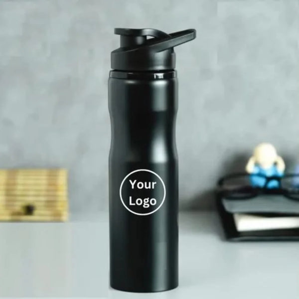 Premium 800 ml Black Stainless Steel Bottle - Insulated and Custom Printed - KraftedKey