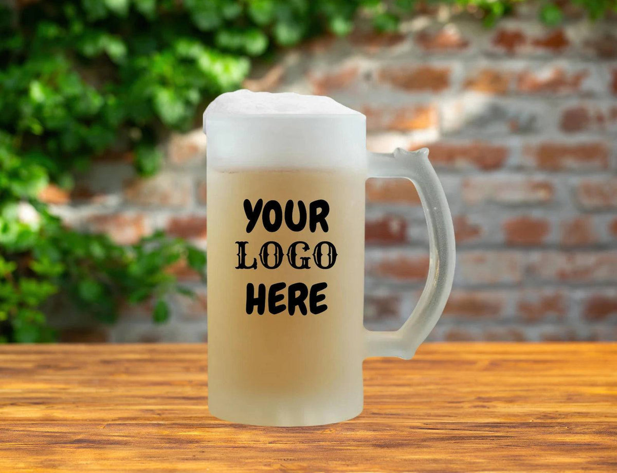 Customized Frosted Glass Mug – 480ml Personalized Beer & Beverage Mug for Unique Gifting