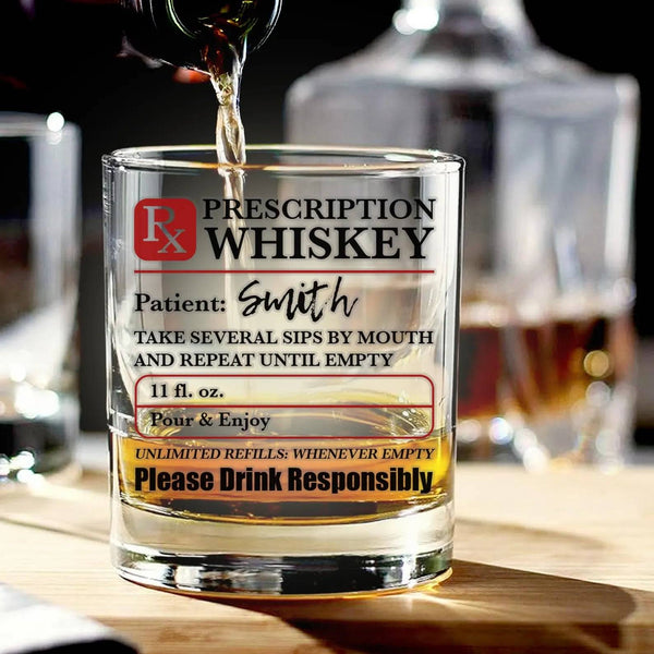 Custom Whiskey Glass – 300ml Personalized Lead-Free Glass Tumbler - KraftedKey