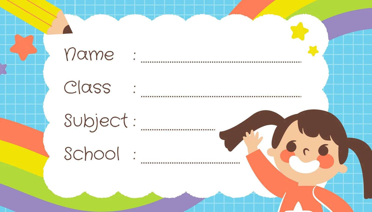 School Book Label Customized for Girls – Personalized Waterproof School Labels