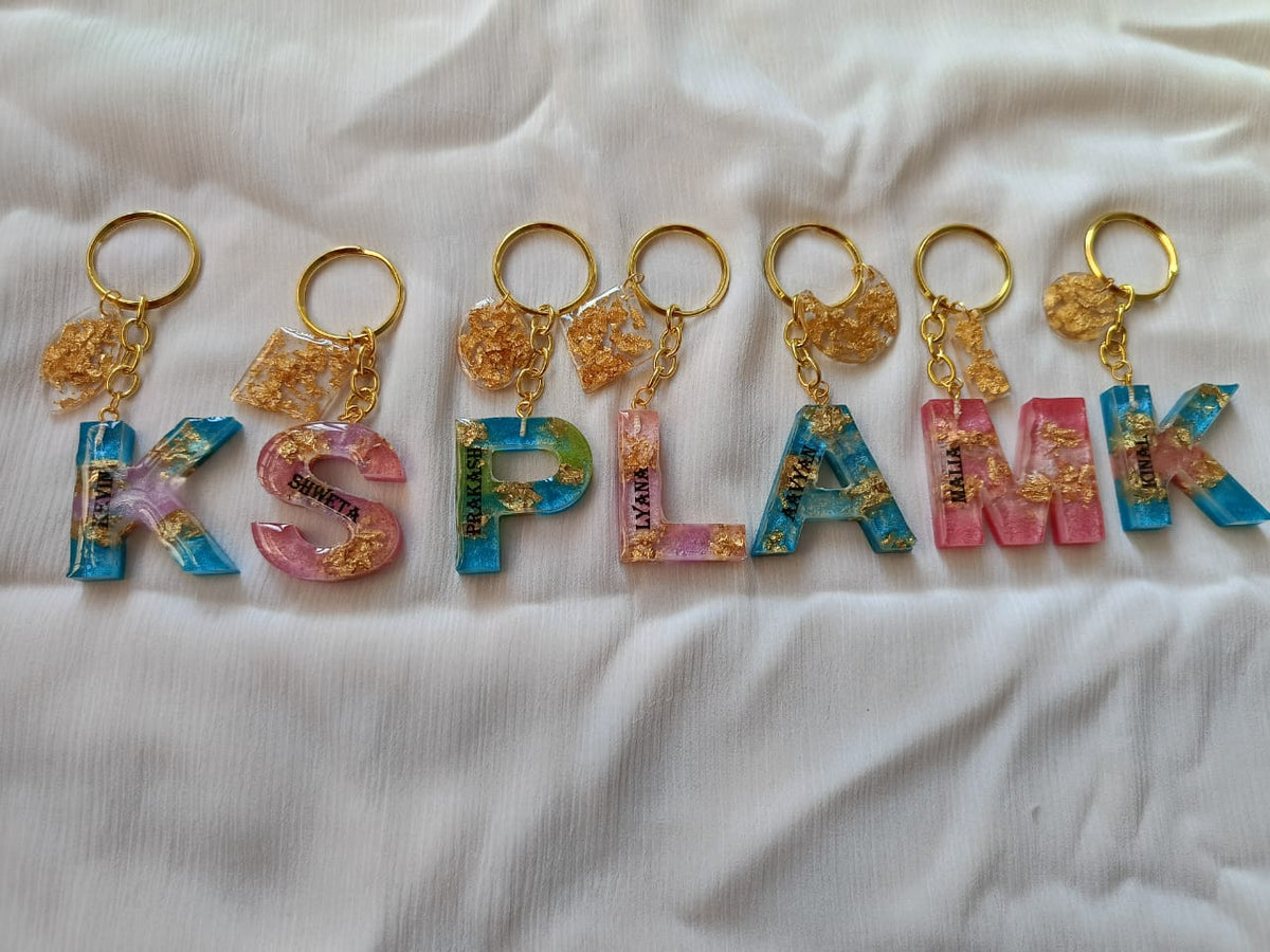 Custom Resin Letter Name Keychain – Personalized Initial Keyring Gift