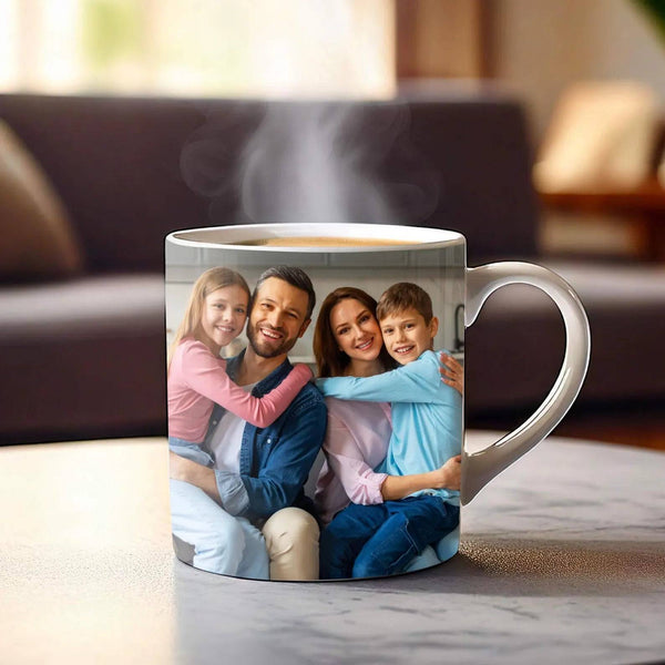 Personalized White Mug with Photo & Message - Custom 320ml Ceramic Gift - KraftedKey