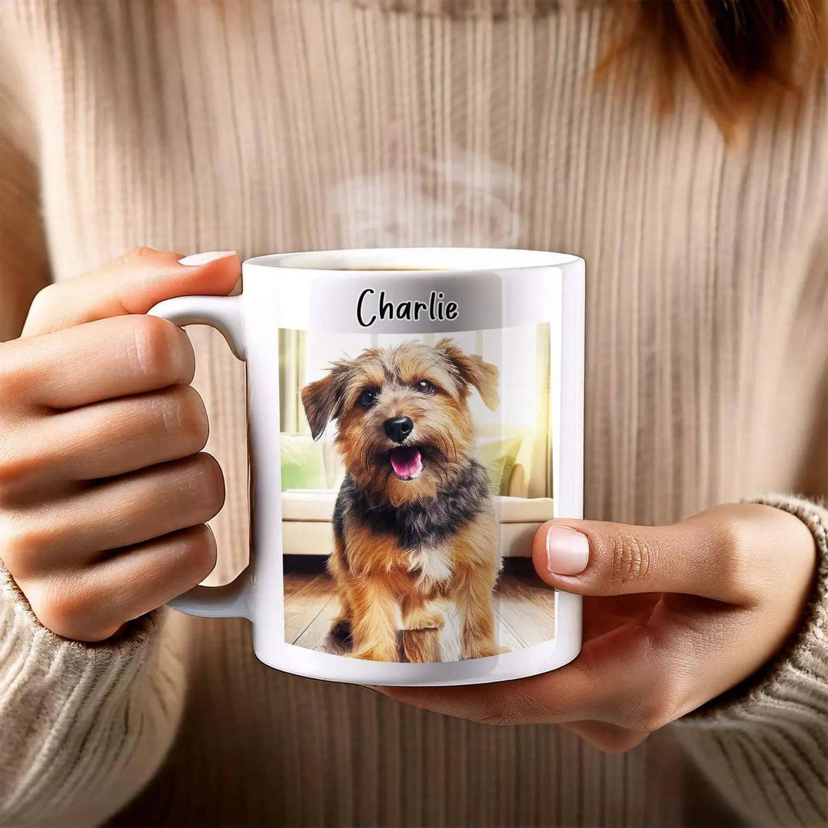 Personalized White Mug with Photo & Message - Custom 320ml Ceramic Gift