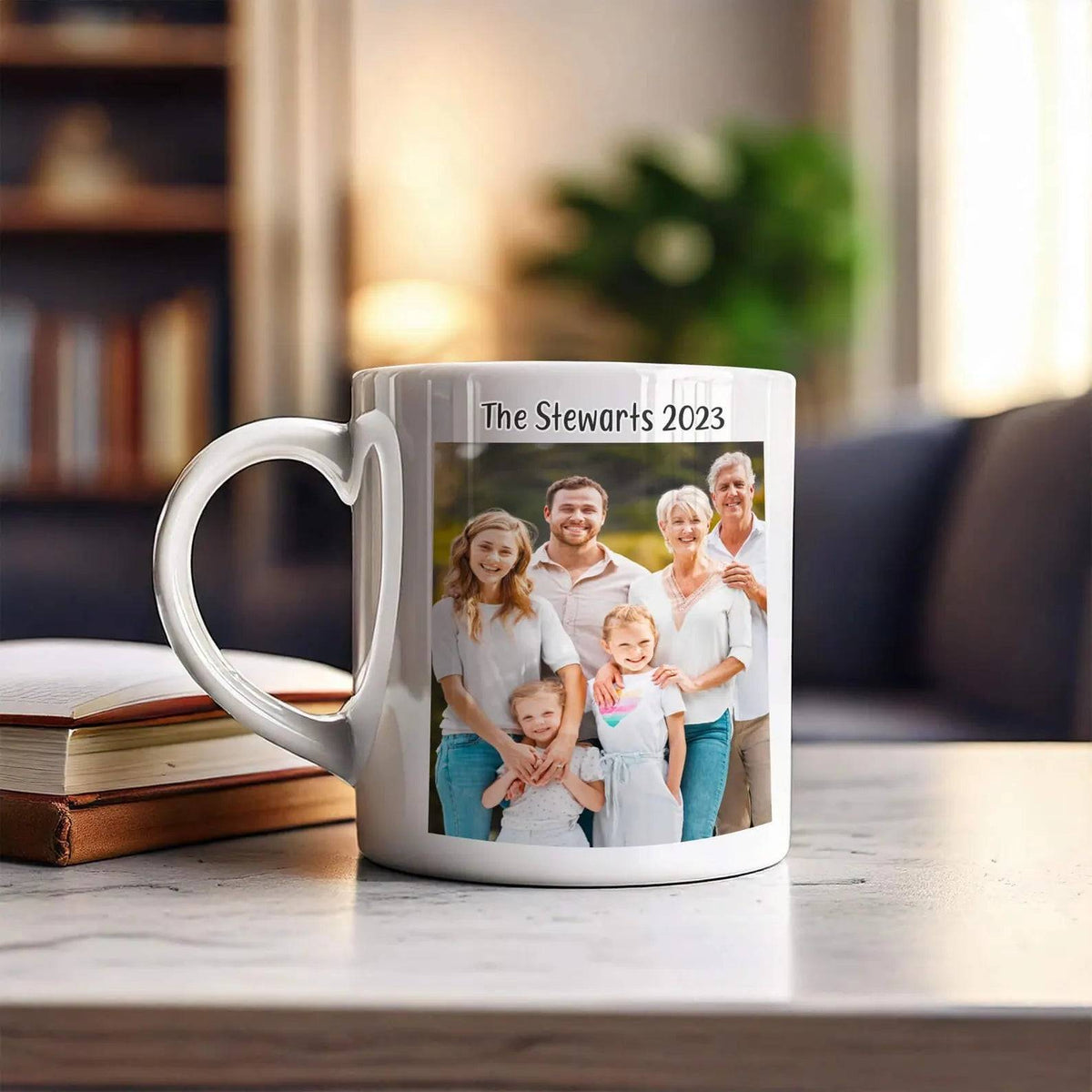 Personalized White Mug with Photo & Message - Custom 320ml Ceramic Gift